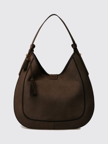 FABIANA FILIPPI Large Suede Shoulder Bag with Adjustable Handle