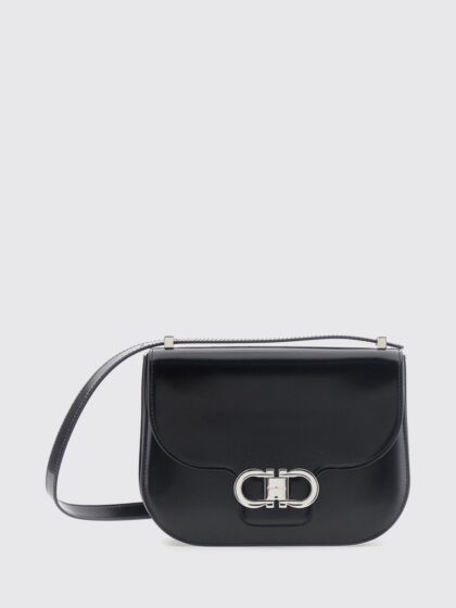 FERRAGAMO Double Gancini Mini Calfskin Crossbody Bag