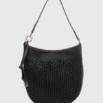 FERRAGAMO Medium Hobo Bag in Woven Calfskin with Logo Shoulder Strap