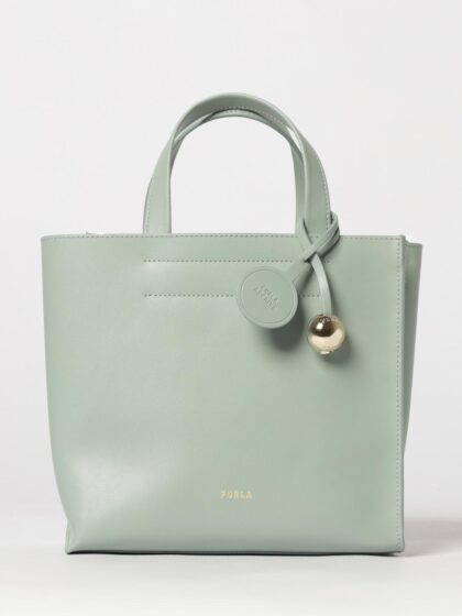 FURLA Divide Small Leather Tote Bag by with Double Handle and Charm