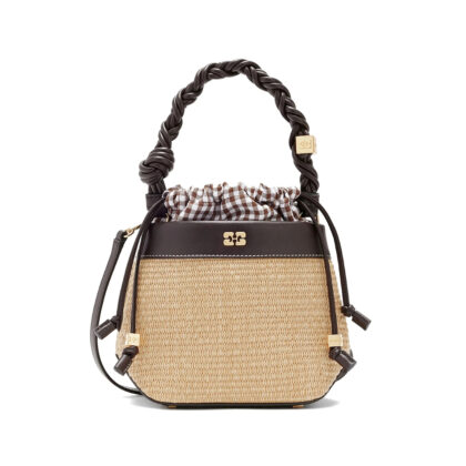 Ganni Bou Bucket Bag In Straw