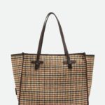 GIANNI CHIARINI Marcella Houndstooth Wool-Blend Shoulder Bag