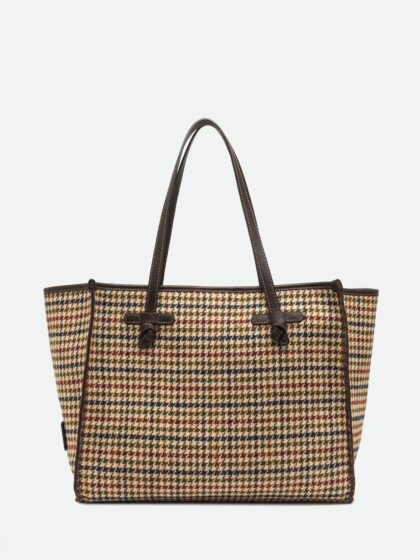 GIANNI CHIARINI Marcella Houndstooth Wool-Blend Shoulder Bag