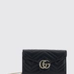 GUCCI GG Marmont Mini Envelope Bag in Matelassé Leather with Chain Strap