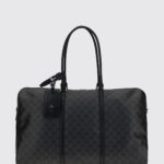 GUCCI GG Monogram Canvas Travel Bag with Leather Handles