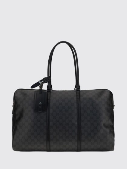 GUCCI GG Monogram Canvas Travel Bag with Leather Handles