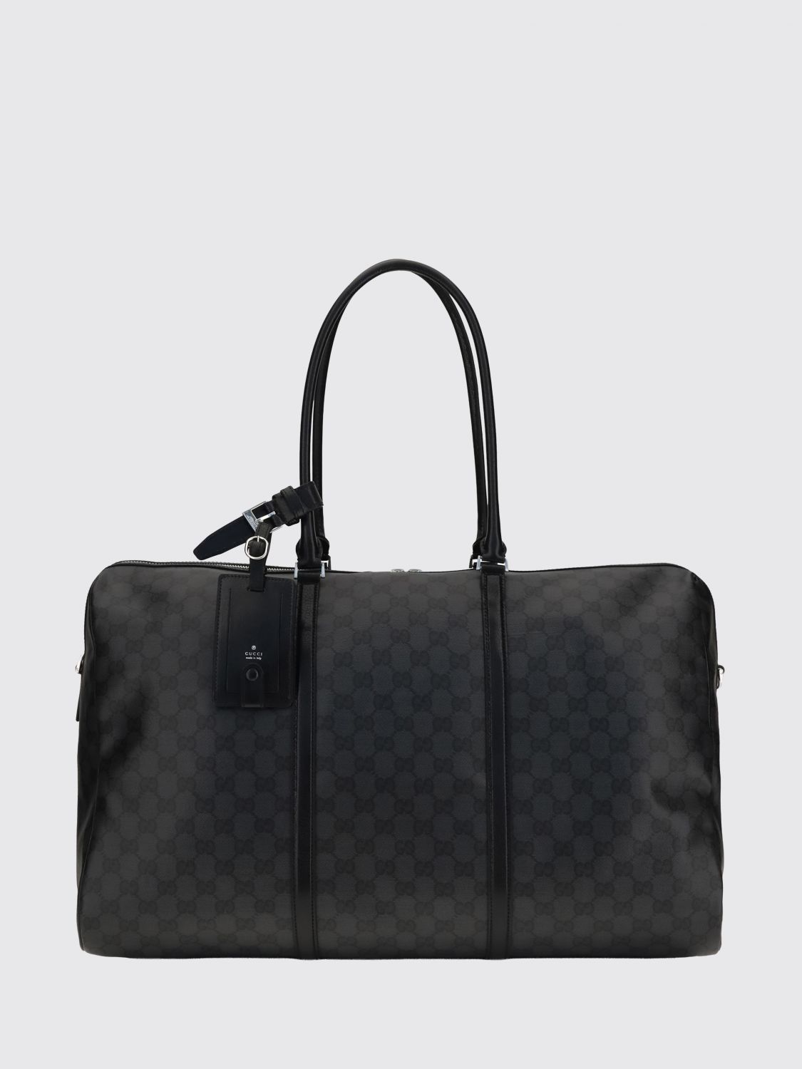 GUCCI GG Monogram Canvas Travel Bag with Leather Handles