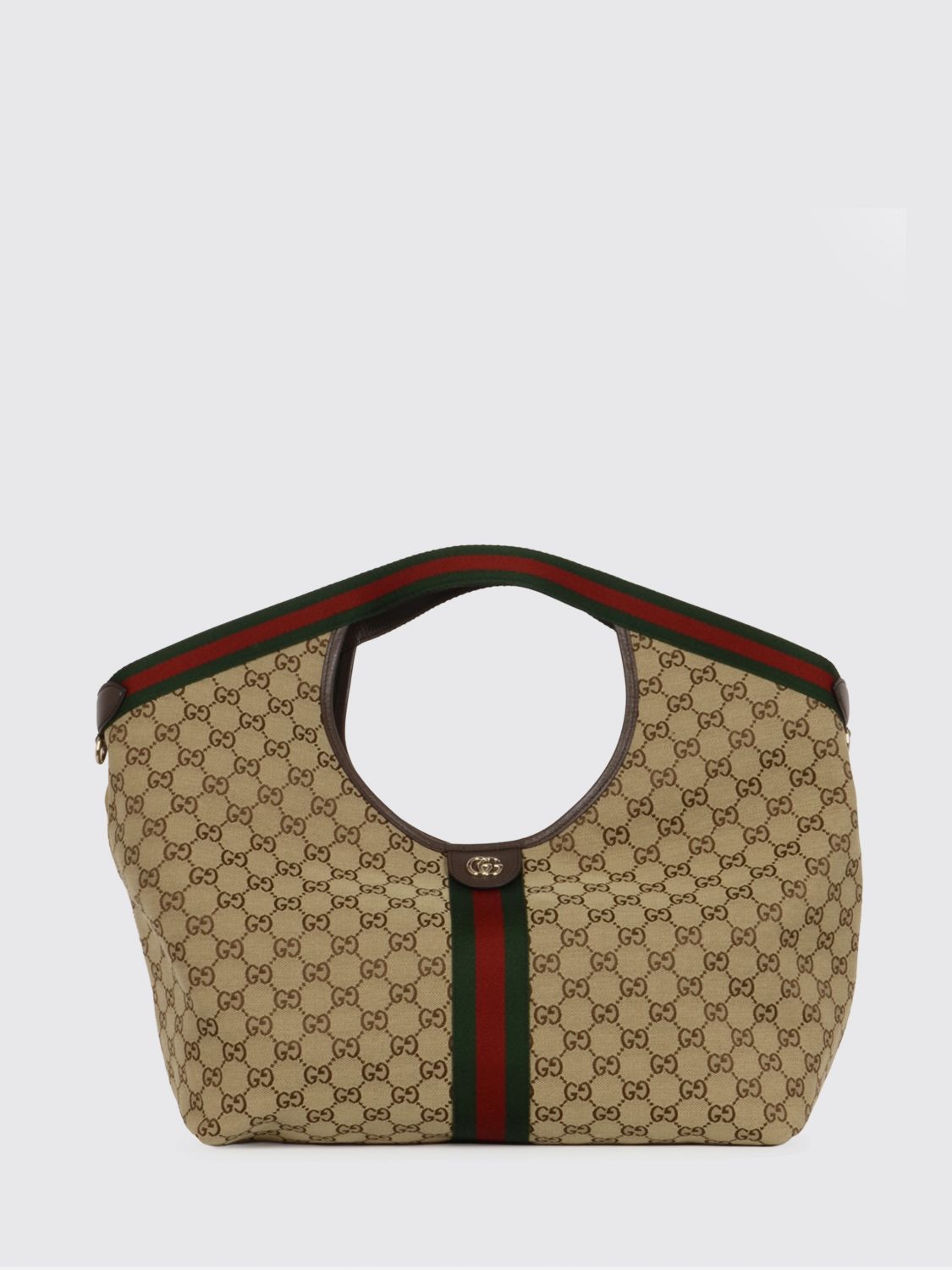 GUCCI Giglio Double Handle Shoulder Bag in GG Monogram Jacquard