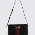 GUCCI Horsebit Web Mini Crossbody Bag in Leather with Web Detail