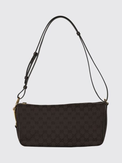 GUCCI Medium Half Horsebit GG Monogram Jacquard Shoulder Bag