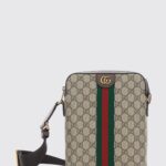 GUCCI Ophidia GG Supreme Canvas Crossbody Bag with Web Stripe