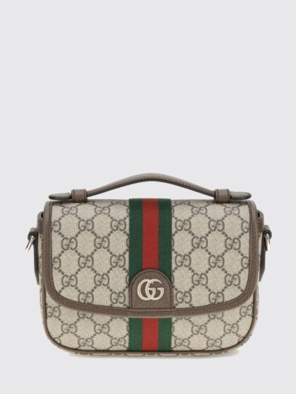 GUCCI Small Ophidia Shoulder Bag in GG Supreme Canvas with Web Stripe