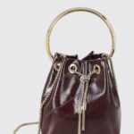 JIMMY CHOO Bon Bon Leather Mini Bucket Bag with Metallic Handle