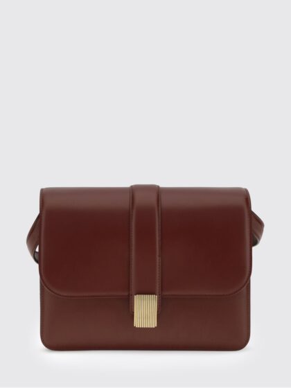 KHAITE Blake Crossbody Bag in Smooth Leather with Flap and Snap Closure