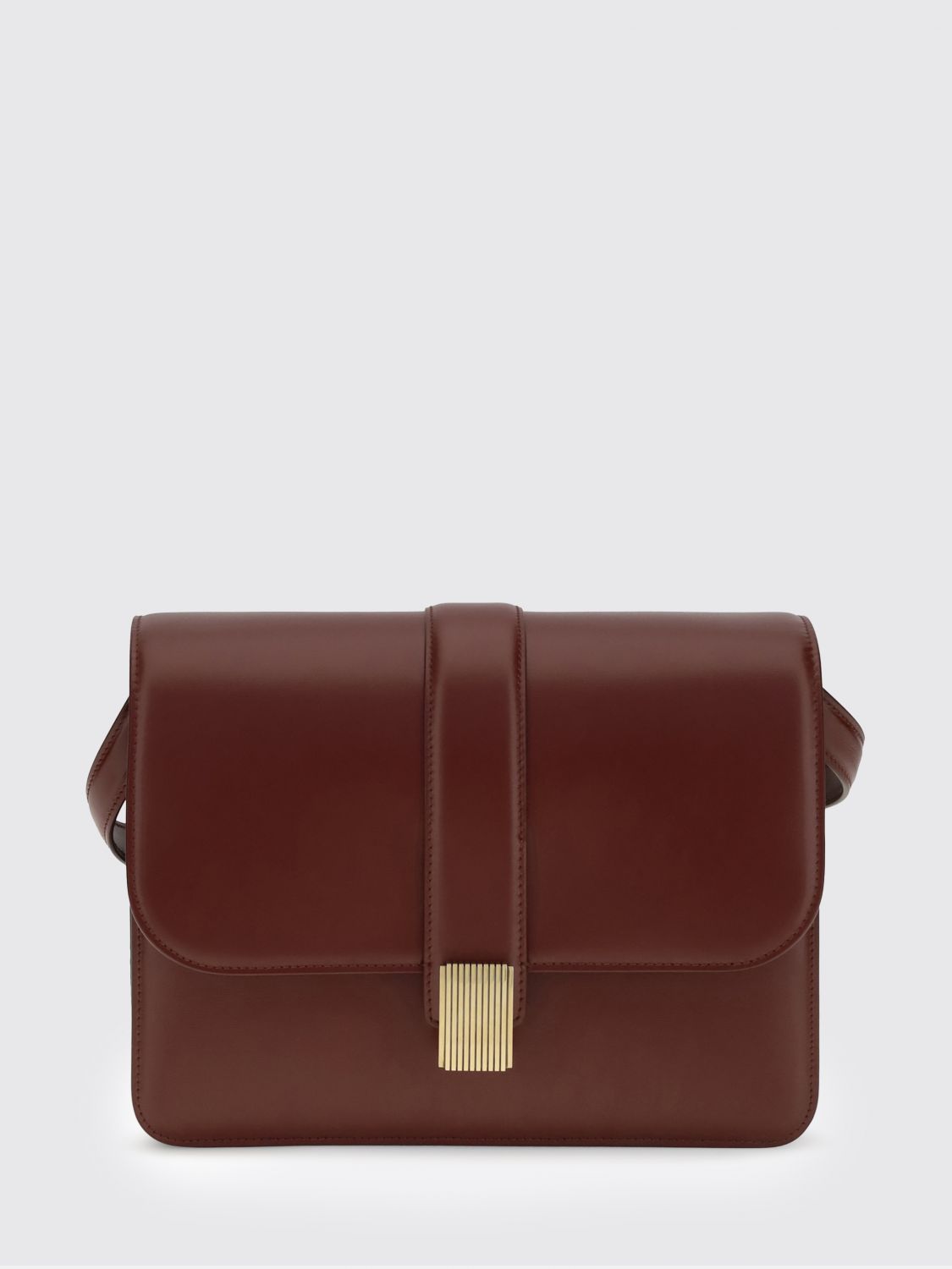 KHAITE Blake Crossbody Bag in Smooth Leather with Flap and Snap Closure