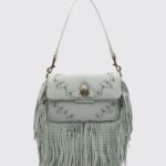 KURT GEIGER LONDON Oxford Fringed Rhinestone Leather Mini Shoulder Bag