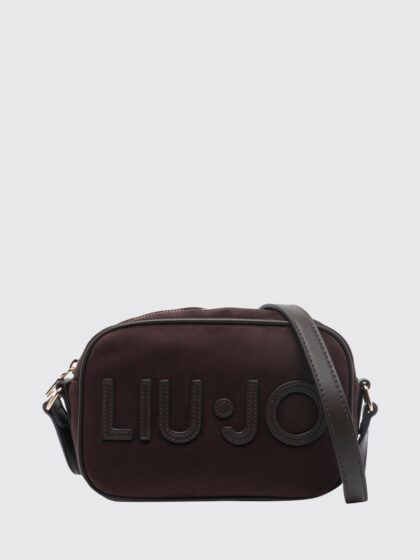 LIU JO Small Sueded Faux Leather Crossbody Bag with Tone-on-Tone Logo