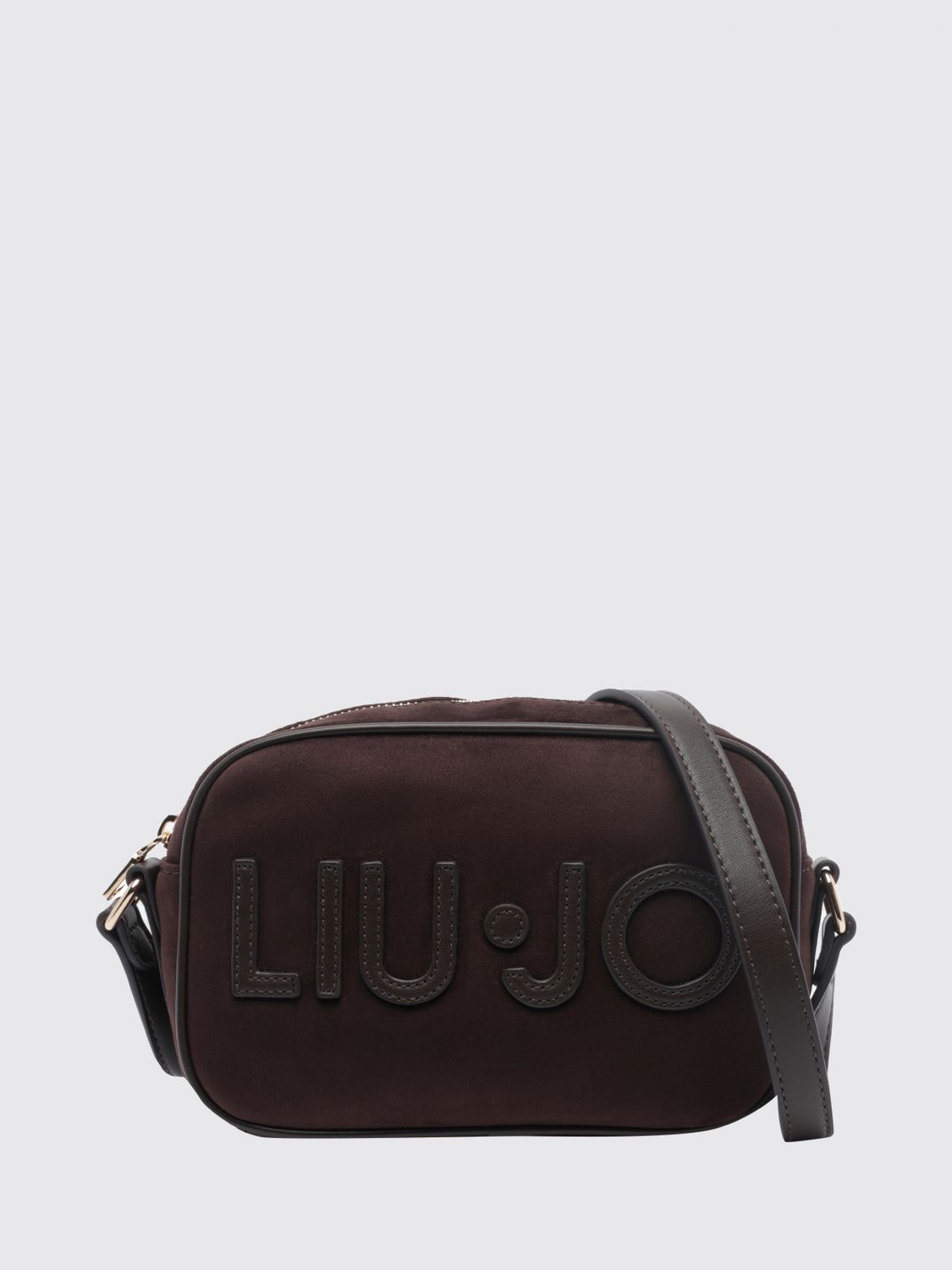 LIU JO Small Sueded Faux Leather Crossbody Bag with Tone-on-Tone Logo