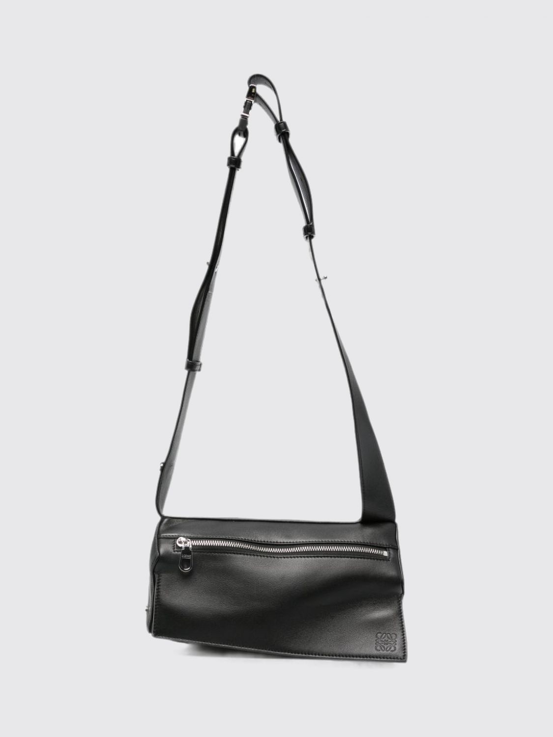LOEWE Calfskin Leather Crossbody Belt Bag with Embossed Logo