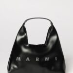 MARNI Boy's Diamond Canvas Shoulder Bag with Rhinestone Logo