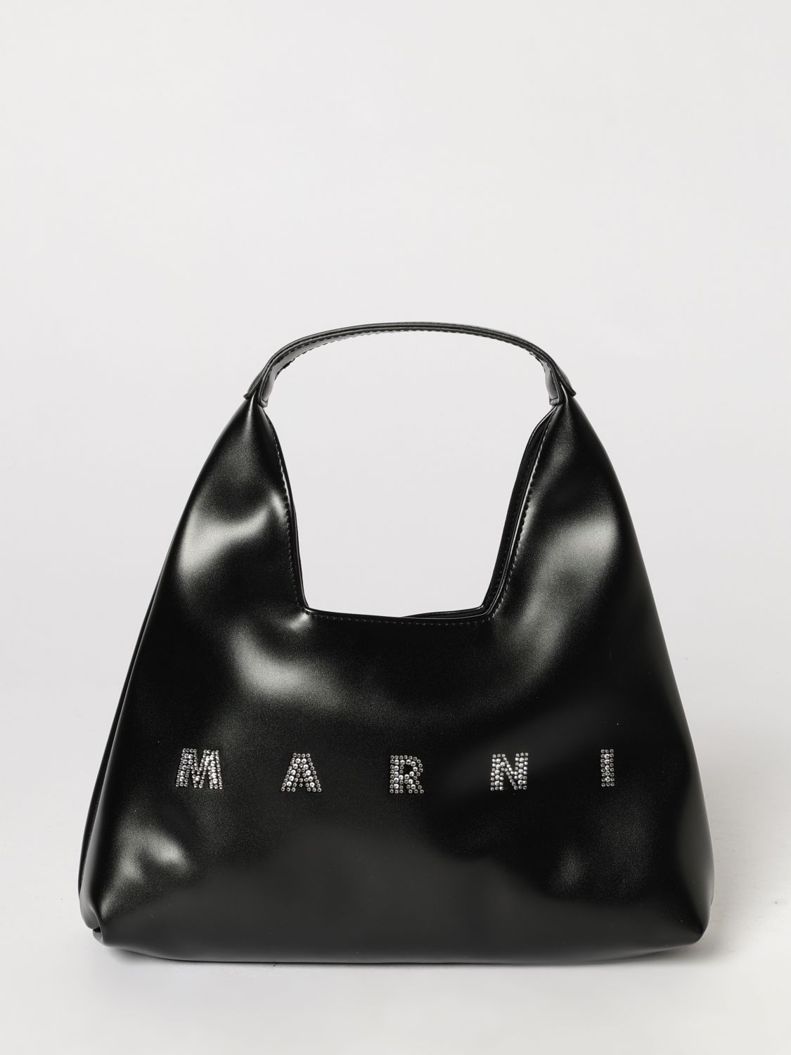 MARNI Boy's Diamond Canvas Shoulder Bag with Rhinestone Logo