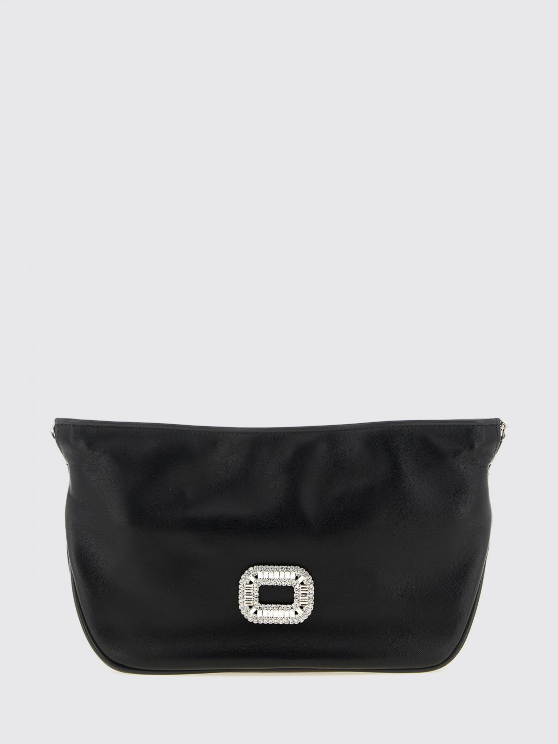 ROGER VIVIER Pilgrim Leather Crossbody Bag with Jewel Buckle