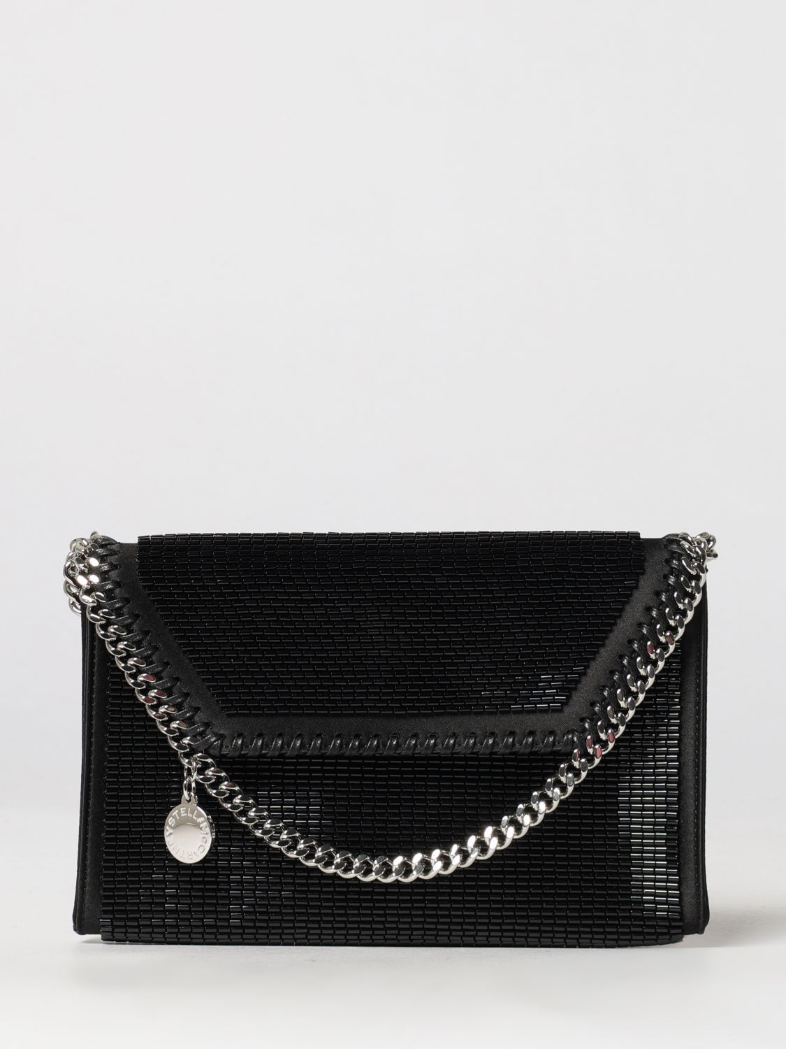 STELLA MCCARTNEY Falabella Mini Satin Bag with Beads and Chain