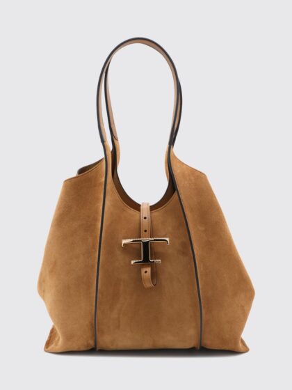 TOD'S Large T Timeless Suede Shoulder Bag with Pouch