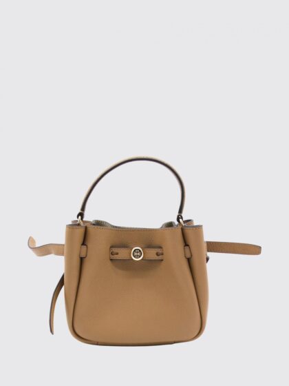 TORY BURCH Romy Mini Grained Leather Bucket Bag with Double T Logo