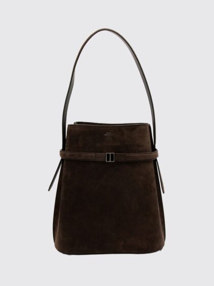 TOTEME Suede Bucket Bag with Monogram Logo