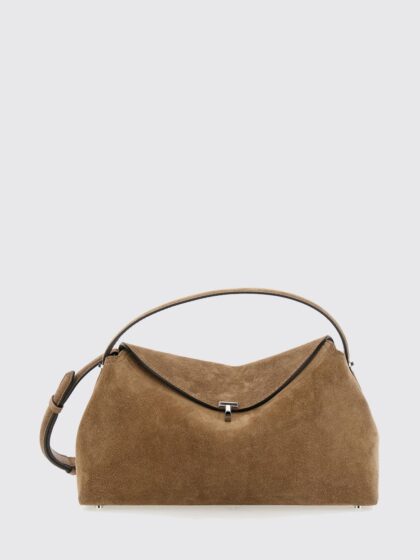 TOTEME T-Lock Shoulder Bag in Suede Leather with Monogram