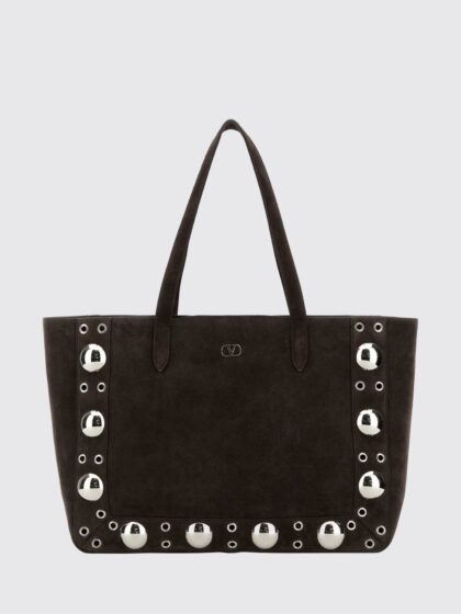 VALENTINO GARAVANI Nellcôte Medium Suede Tote Bag with Studs and VLogo