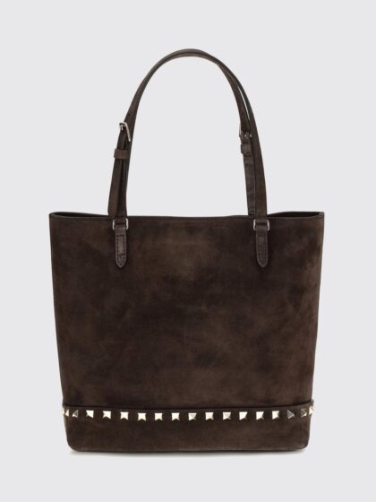 VALENTINO GARAVANI Small Rockstud Suede Tote Bag with Studs and Embroidery