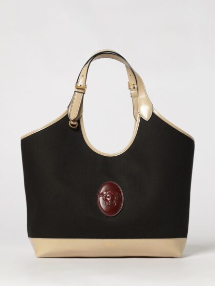 VERSACE Rivière Large Linen and Cotton Tote Bag with Medusa Logo