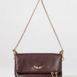ZADIG & VOLTAIRE Rock Nano Grained Calfskin Leather Crossbody Bag with Logo