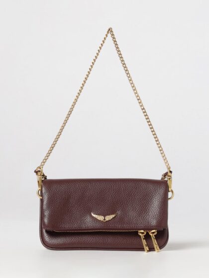 ZADIG & VOLTAIRE Rock Nano Grained Calfskin Leather Crossbody Bag with Logo